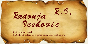 Radonja Vesković vizit kartica
